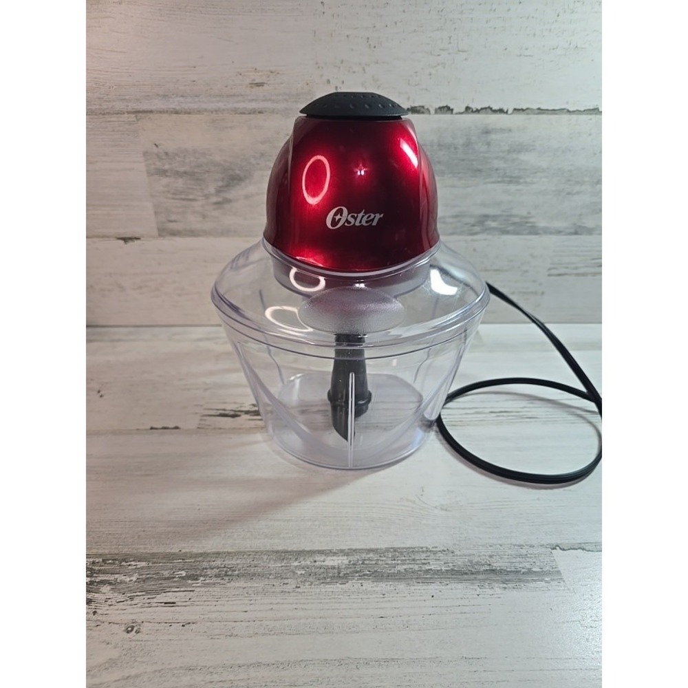 Oster 4 Cup Electric Food Chopper Mini Processor Metallic Red 3200 Series